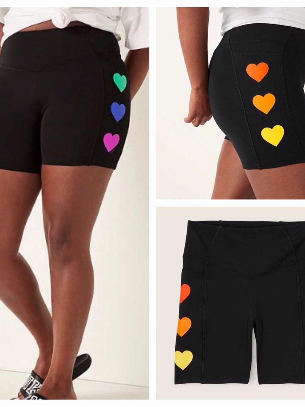 Black Women’s High-Rise Heart Side Bike Shorts